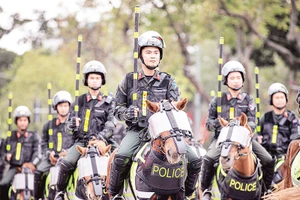 Màn trình diễn kỵ binh thu hút sự chú ý của người dân, khách du lịch. 