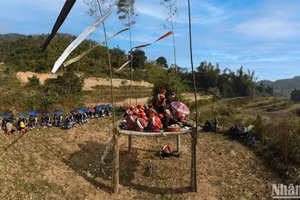 Lễ Tẩu Sai tại xã Hoa Thám, huyện Nguyên Bình, tỉnh Cao Bằng. (Ảnh: VŨ LINH)