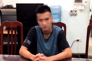 N.Q.T. tại cơ quan công an. (Ảnh: Cơ quan Công an cung cấp) 