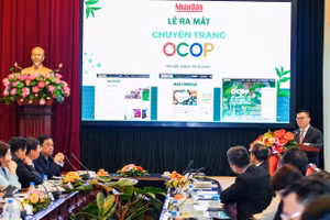 Quang cảnh buổi lễ ra mắt Chuyên trang OCOP của Báo Nhân Dân.