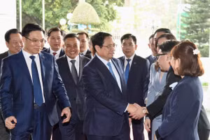 Thủ tướng Phạm Minh Chính tới dự Hội nghị triển khai nhiệm vụ ngành Dầu khí năm 2024. 