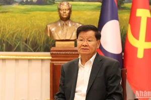 Tổng Bí thư, Chủ tịch nước Lào Thongloun Sisoulith. (Ảnh: TRỊNH DŨNG)