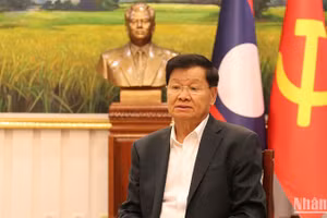 Tổng Bí thư, Chủ tịch nước Lào Thongloun Sisoulith. (Ảnh: TRỊNH DŨNG)