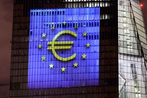 Biểu trưng của ECB. (Ảnh: Reuters)