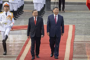 Tổng Bí thư Tô Lâm chủ trì Lễ đón trọng thể Tổng Bí thư, Chủ tịch Trung Quốc Tập Cận Bình thăm cấp Nhà nước tới Việt Nam từ ngày 14 đến 15/4/2025. (Ảnh: ĐĂNG KHOA)