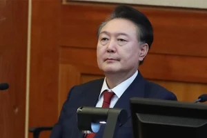 Ông Yoon Suk Yeol tại Tòa án Hiến pháp ở Seoul, Hàn Quốc, ngày 20/2/2025. (Ảnh: Tân Hoa xã/TTXVN)