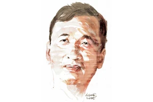 Ký họa chân dung nhà thơ Bùi Việt Phương của họa sĩ Đỗ Hoàng Tường.