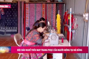 Độc đáo nghề thêu may trang phục của người Mông tại Nà Bủng