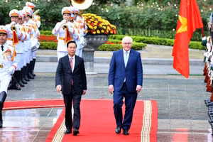 Chủ tịch nước Võ Văn Thưởng và Phu nhân chủ trì Lễ đón chính thức Tổng thống Cộng hòa Liên bang Đức Frank-Walter Steinmeier và Phu nhân