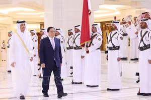 [Ảnh] Lễ đón Thủ tướng Phạm Minh Chính thăm chính thức Nhà nước Qatar