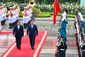 [Ảnh] Thủ tướng Phạm Minh Chính chủ trì Lễ đón Thủ tướng Vương quốc Campuchia Hun Manet