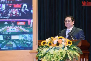 Thủ tướng Phạm Minh Chính, Chủ tịch Ủy ban Quốc gia về chuyển đổi số phát biểu tại Hội nghị. (Ảnh: Trần Hải)