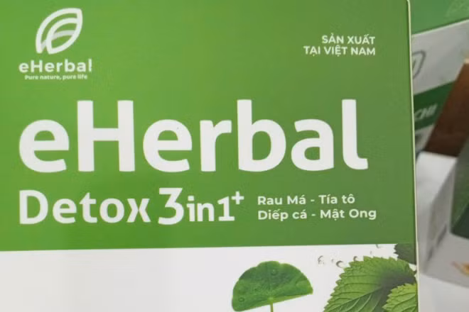 Một trong những sản phẩm vi phạm bị phát hiện và tiêu hủy của Công ty Cổ phần Sản xuất và Thương mại Eherbal.