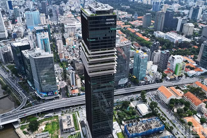 Tòa tháp Trung tâm tài chính quốc tế Sài Gòn Marina đã chính thức khánh thành. (Ảnh: MẠNH TRƯỜNG)