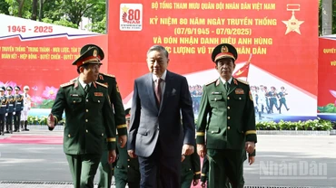 Tổng Bí thư Tô Lâm dự Lễ kỷ niệm 80 năm Ngày truyền thống Bộ Tổng Tham mưu Quân đội nhân dân Việt Nam.