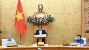 Thủ tướng Phạm Minh Chính chủ trì phiên họp Chính phủ thường kỳ tháng 8. (Ảnh: Trần Hải)