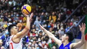 Đầu tàu Chris Dierker thi đấu xuất sắc giúp đội tuyển nam 3x3 Việt Nam lọt vào chung kết. (Ảnh: Minh Phú)