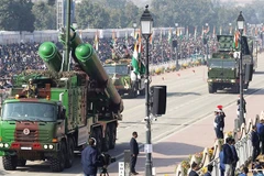 Binh sĩ tham gia lễ diễu hành Ngày Cộng hòa Ấn Độ. Ảnh: REUTERS