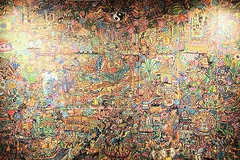“Cảnh xuân bên sông Ngân”, 210 x 350 cm, 2024, tổng hợp trên toan. Tranh của họa sĩ Hoàng Anh Trung
