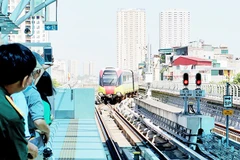 Tuyến đường sắt đô thị Nhổn - Ga Hà Nội. Ảnh: NAM HẢI