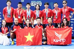 Các vận động viên Việt Nam giành huy chương tại giải Hong Kong Open 2025.