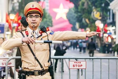 Phân luồng giao thông phục vụ lễ xuất quân, diễn tập bảo vệ Đại hội Đảng