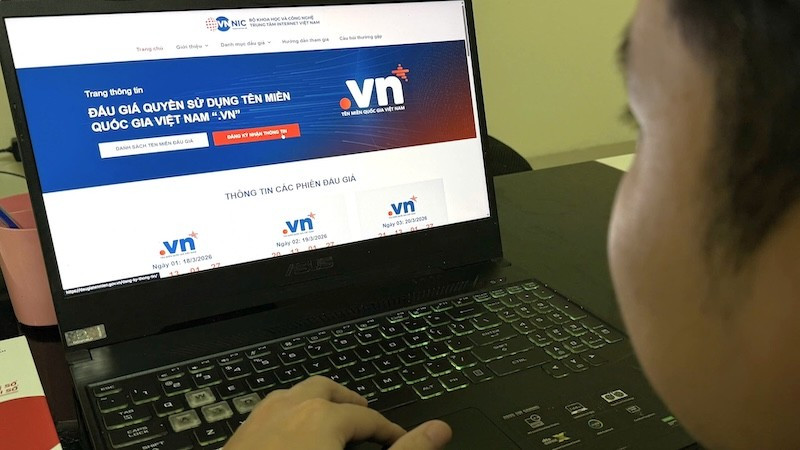 Đợt đấu giá tên miền quốc gia “.vn” 2 ký tự đầu tiên sẽ diễn ra từ ngày 18 đến 20/3.