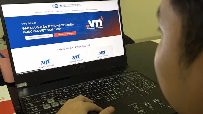 Đợt đấu giá tên miền quốc gia “.vn” 2 ký tự đầu tiên sẽ diễn ra từ ngày 18 đến 20/3.