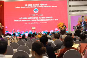 Toàn cảnh Hội nghị Biểu dương người cao tuổi tiêu biểu toàn quốc trong các phong trào thi đua yêu nước giai đoạn 2016-2026.