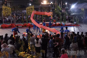 Tiết mục múa rồng mang đậm bản sắc văn hóa Việt Nam. (Ảnh: DUY TOÀN)