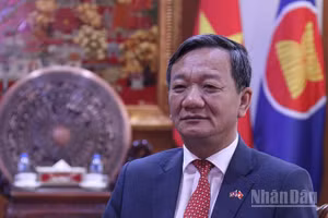 Đại sứ Việt Nam tại Lào Nguyễn Minh Tâm. (Ảnh: DUY TOÀN)