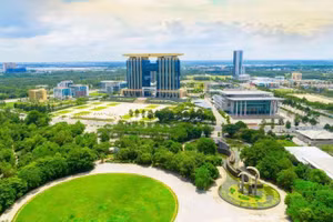 Một góc trung tâm Đô thị Khoa học công nghệ bắc Thành phố Hồ Chí Minh ở phường Bình Dương, Thành phố Hồ Chí Minh. 