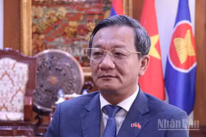 Đại sứ Việt Nam tại Lào Nguyễn Minh Tâm. (Ảnh: DUY TOÀN)