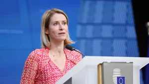 Đại diện cấp cao phụ trách chính sách đối ngoại của Liên minh châu Âu (EU), bà Kaja Kallas phát biểu trong một cuộc họp báo tại Brussels, Bỉ. (Ảnh: THX/TTXVN)