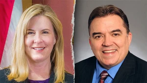 Bà Melissa Hortman và ông John Hoffman. (Ảnh: FOX 9) 