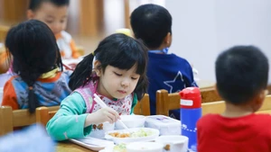 Dinh dưỡng học đường là yếu tố mấu chốt bảo đảm sự phát triển thể lực học sinh một cách toàn diện. Ảnh: Thế Đại