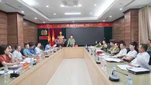 Công an tỉnh Thái Nguyên họp triển khai các nội dung theo kế hoạch tổ chức hoạt động. (Ảnh: TUẤN SƠN).