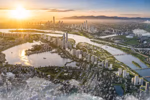 Phối cảnh tổng thể đại lộ cảnh quan sông Hồng.