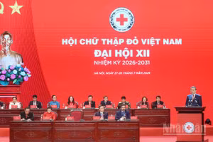 Đại hội đại biểu toàn quốc Hội Chữ thập đỏ Việt Nam lần thứ XII, nhiệm kỳ 2026-2031 bước vào phiên trọng thể. (Ảnh: ĐĂNG KHOA)