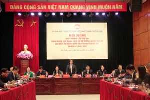 Quang cảnh hội nghị Hiệp thương lần thứ hai do Ủy ban Mặt trận Tổ quốc Việt Nam thành phố Hà Nội tổ chức.