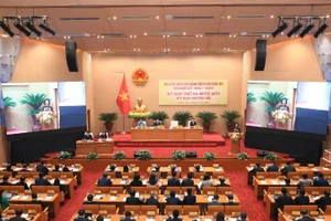 Quang cảnh kỳ họp thứ 31 của Hội đồng nhân dân thành phố Hà Nội.