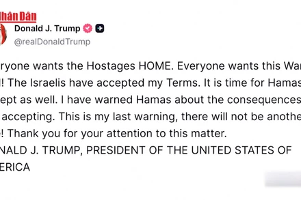 [Video] Tổng thống Mỹ đưa ra “cảnh báo cuối cùng” với lực lượng Hamas 