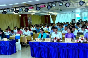 Các đại biểu dự hội nghị tổng kết chương trình Đầu tư phát triển mạng lưới y tế cơ sở vùng khó khăn.