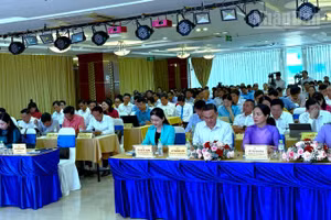 Các đại biểu dự hội nghị tổng kết chương trình Đầu tư phát triển mạng lưới y tế cơ sở vùng khó khăn.