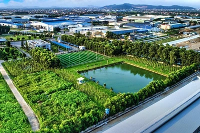 Khu công nghiệp sinh thái Nam Cầu Kiền, huyện Thủy Nguyên, thành phố Hải Phòng. (Ảnh: HỒNG ĐIỆP)