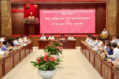 Hội nghị Ban Chấp hành Đảng bộ thành phố Hà Nội tổ chức vào sáng 15/7.