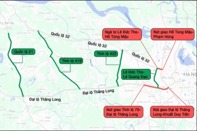 [Infographic] Hà Nội hạn chế xe tải, xe container đi vào Vành đai 3 trên cao từ 1/1/2026