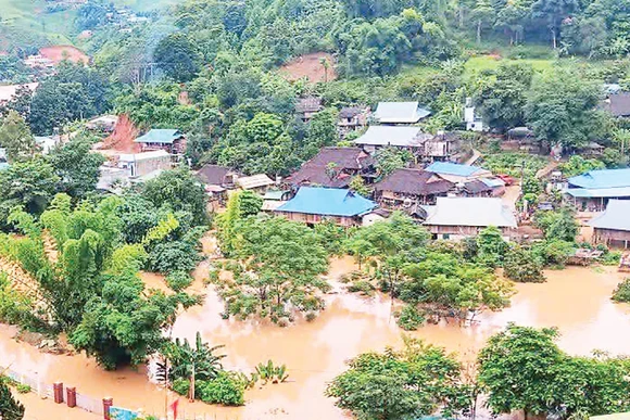 Mưa lũ, sạt lở đất gây nhiều thiệt hại về người, tài sản của người dân các xã trên địa bàn tỉnh Điện Biên. (Ảnh: PHẠM QUANG)