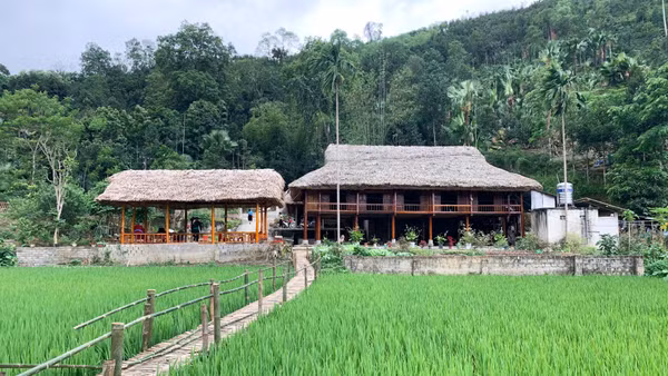 Nhà sàn ở là nơi lưu giữ nhiều nét văn hóa truyền thống của đồng bào Tày Nghĩa Đô.