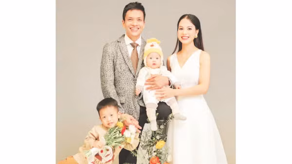 Gia đình nhỏ của anh Đoàn Ngọc Bảo và chị Nguyễn Thị Lệ Thu.